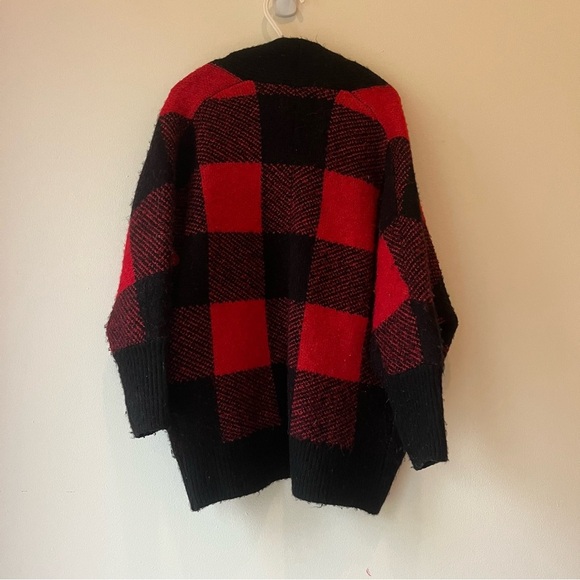 Old Navy Buffalo Plaid Open Cardigan XS-S Cozy Chunky Knit Fall Winter Layering - Picture 7 of 7